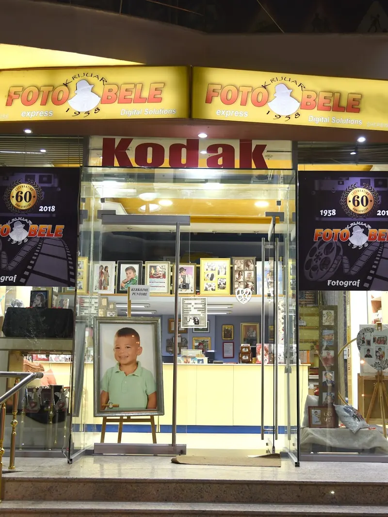 The Foto bele studio entrance under its Kodak sign